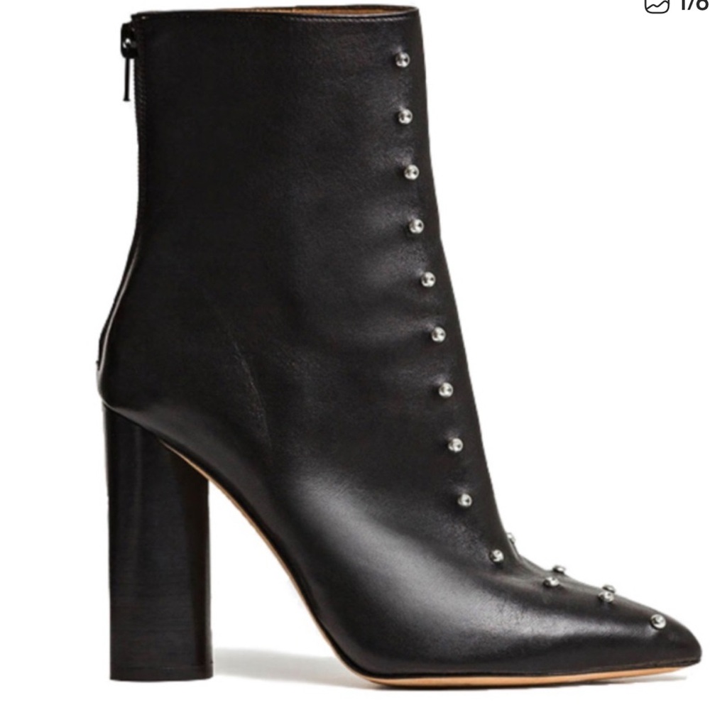 IRO Black Heeled Boots with Silver Studs 36